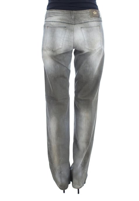 Ermanno Scervino Dames Grijze Katoenmix Losse Fit Boyfriend Jeans - Image 3