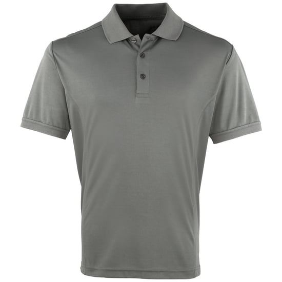 Premier Heren Coolchecker Pique korte mouw Polo T-Shirt (Donkergrijs) - Image 1