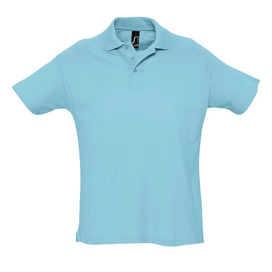 SOLS Heren Zomer II Pique Poloshirt met korte mouwen (Blauw Atol) - Image 1