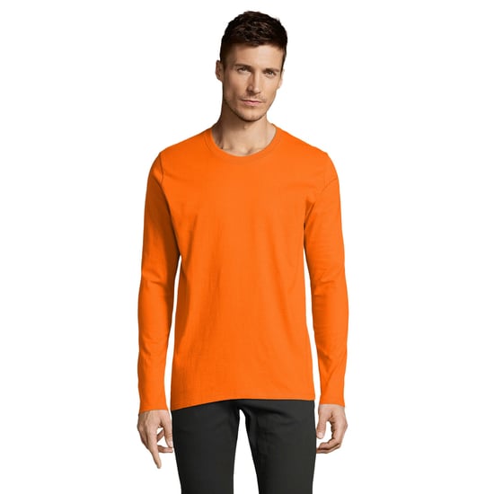 SOLS Heren Imperial Katoenen T-shirt met lange mouwen (Oranje) - Image 1