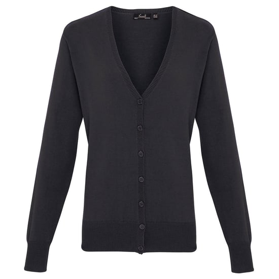 Premier Dames/Dames Katoen Acryl V Hals Vest (Houtskool) - Image 1