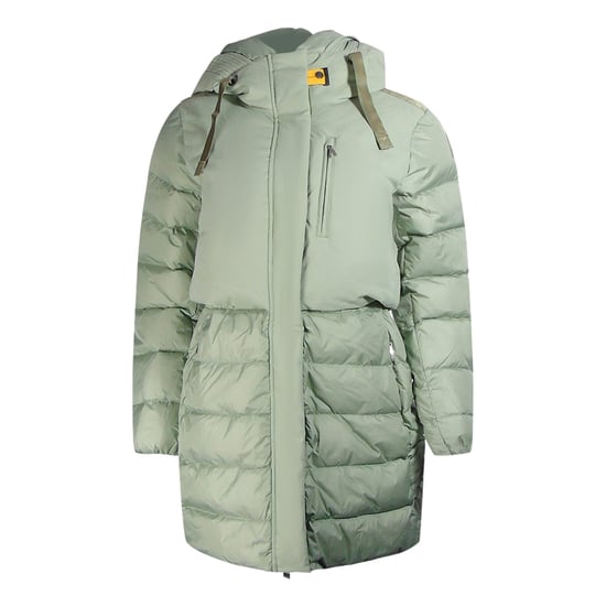 Parajumpers Inga Nile Green Long Hooded Down Jacket