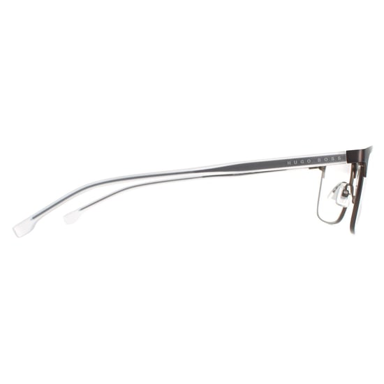 Hugo Boss Rectangle Mens Matte Brown Glasses