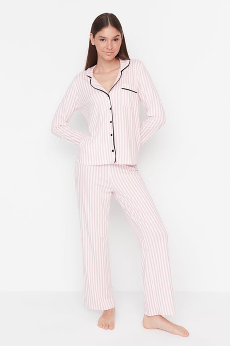 Trendyol Vrouw/Meisje Kraag Pyjama Set 2 pak - Image 1