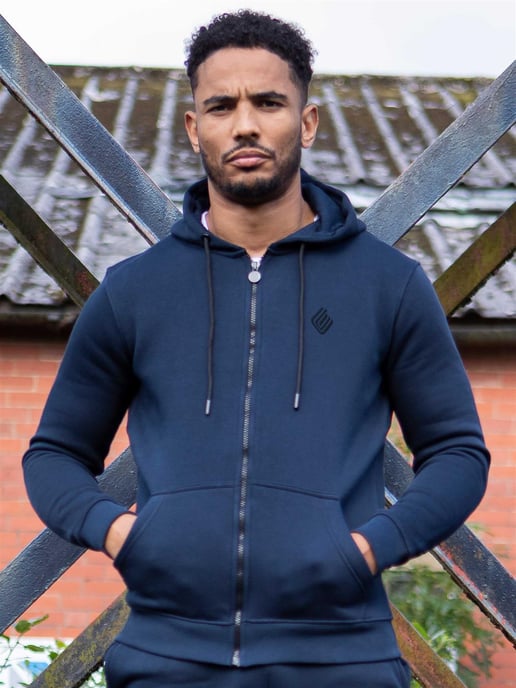Enzo | Heren Zip Up Hoodie Tracksuit Set - Navy - Image 2