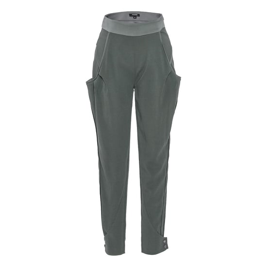 Bi-materiaal taps toelopende broek - Image 4
