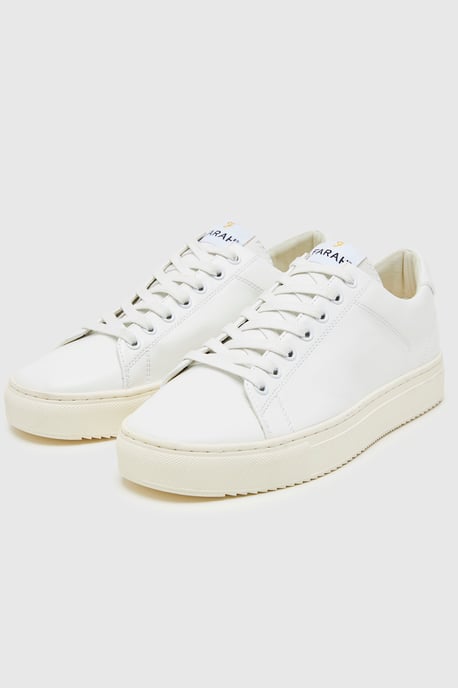 White 'Damon' Casual Lace Up Trainers