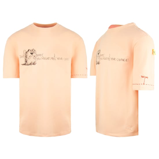 Puma x Michael Lau Long Tee Short Sleeve Crew Neck Peach Mens T-Shirt 530362 26