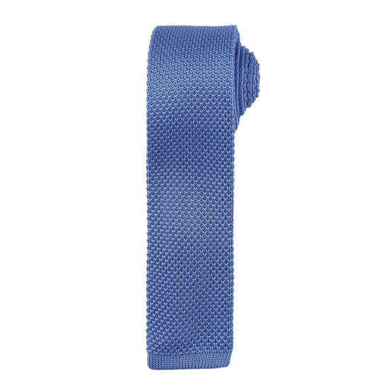 Premier Mens Slim Textured Knit Effect Tie (Mid Blue)