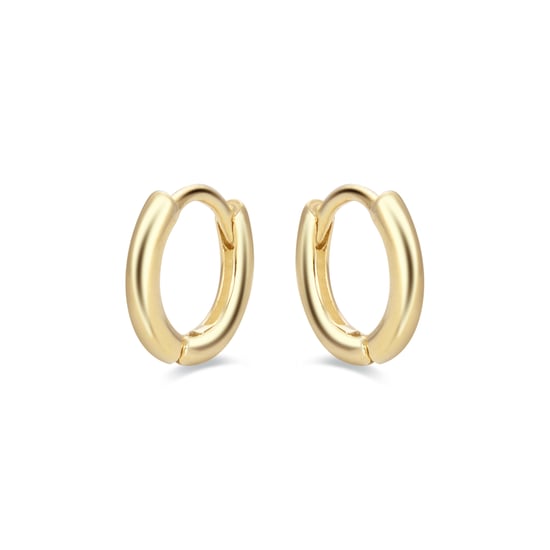 Luxenter hoop-øreringe, 925 sterlingsølv ricbeorn med 18k gul guldbelagt finish - Image 2