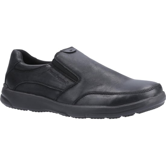 Hush Puppies Heren Aaron Slip On Leren Schoen (Zwart) - Image 1