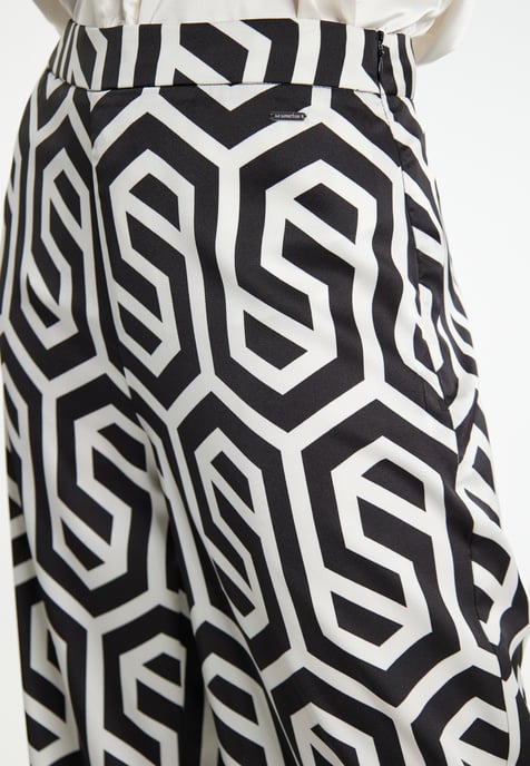 Dreimaster Stof broek Dames zwart en wit - Image 5