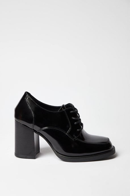 Dante Lace Up High Block Heel Loafers