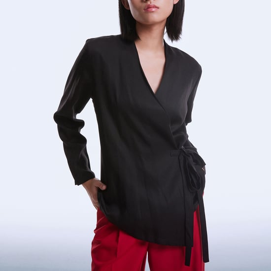 Satijnen wrap-over blouse - Image 3