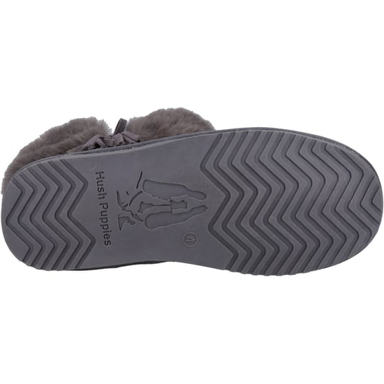 Hush Puppies Ayana Grijs en imitatiebont damespantoffels - Image 3