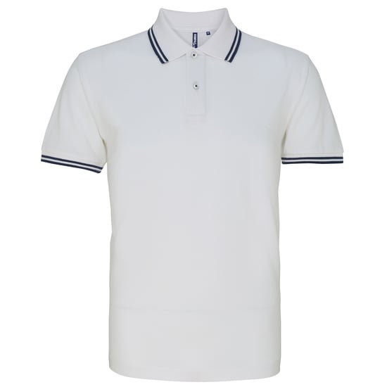 Asquith & Fox Heren Klassiek Fit getipt Poloshirt (Witte/scheepvaart) - Image 1