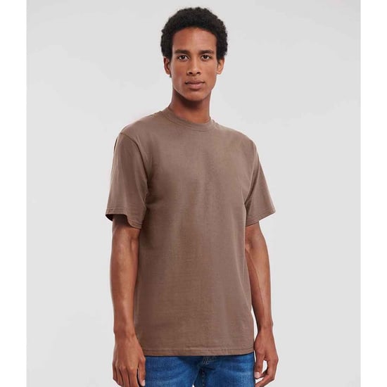 Russell Heren Ringspun Cotton Classic T-shirt (Mokka) - Image 3