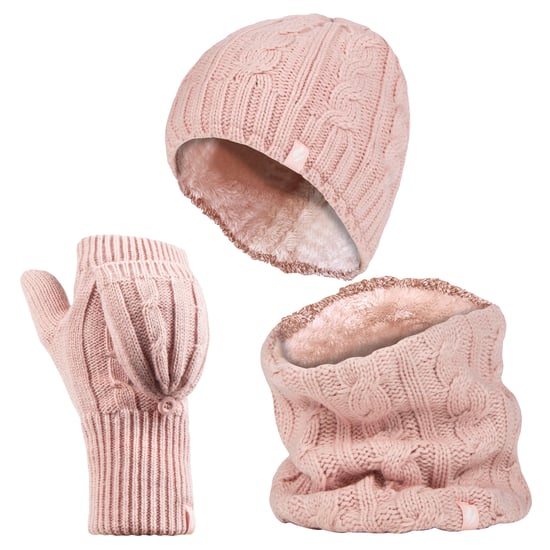 Heat Holders dameshoed, nekwarmer handschoenen set - Schemerig Roze - Image 1