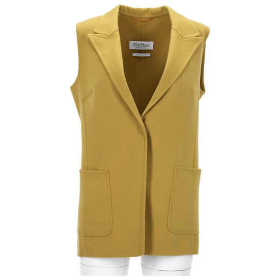 Max Mara Dubbelzijdig Vest in Gele Wol - Image 6