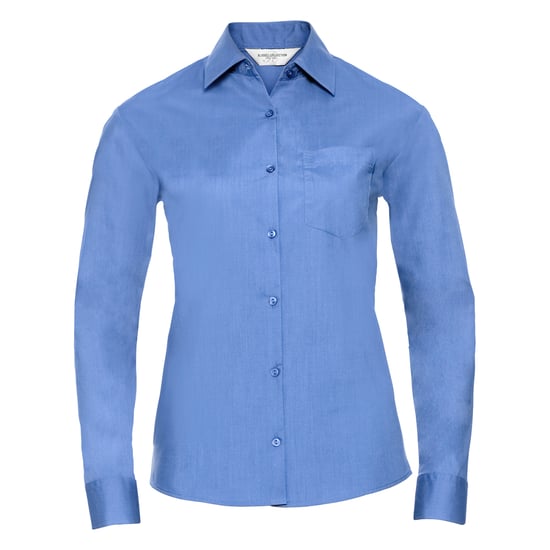 Russell Collection Dames/Dames Klassiek Polycotton Easy-Care Shirt met Lange Mouwen (Bedrijfsblauw) - Image 1