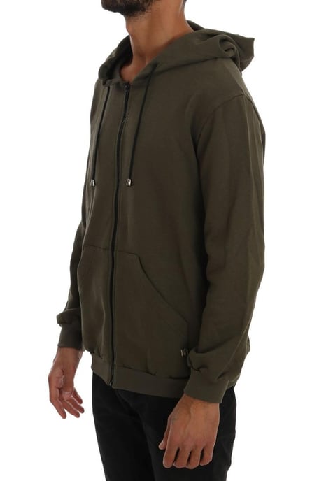 Daniele Alessandrini Heren Groene Volledige Ritssluiting Hoody Katoenen Trui - Image 2