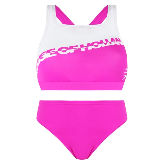 Speedo Printed House Of Holland Pink White Women Two Pieces Swimsuit 8 121933087