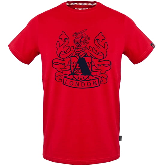 Aquascutum Large Shield Aldis Logo Red T-Shirt