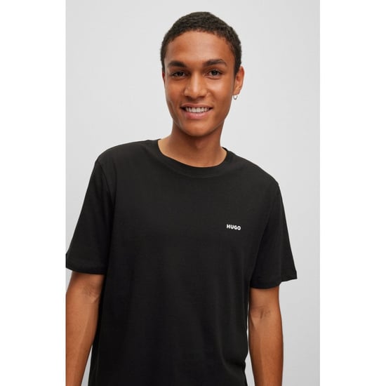 Men's Boss Ribbed Collar Short Sleeve Polo Shirt in Black - Image 3