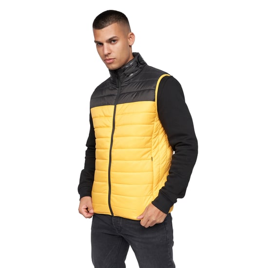 Crosshatch Heren Presnell Hoog Hals Gilet (Geel) - Image 1