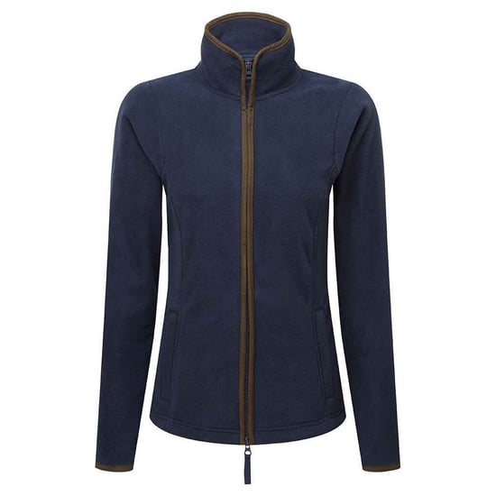 Premier Womens/Ladies Artisan Contrast Trim Fleece Jacket (Navy/Brown)