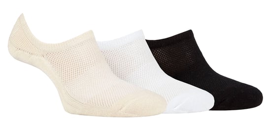 Dames Bamboe Geen-Show Sokken | Jeep | Ademend Antiblister Verstevigde Onzichtbare Sokken met Antislip Hielgrip - Crème / Zwart / Wit - Image 1