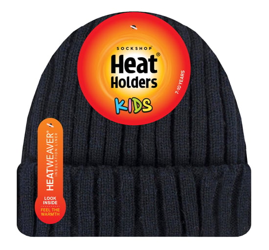 Heat Holders Geribbelde wintermuts voor jongens - Zwart - Image 2