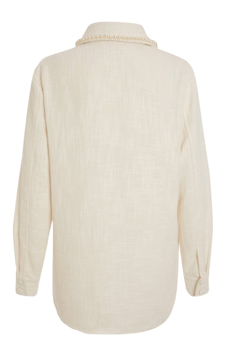 Petite Cream Tweed Shacket