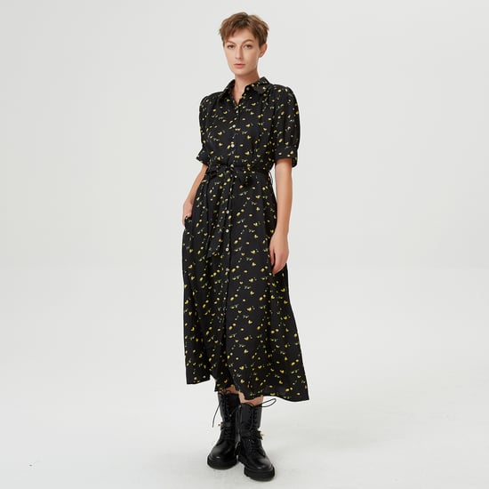 Shirt-jurk met gezwollen mouwen en lieveheersbeestje print - Image 2