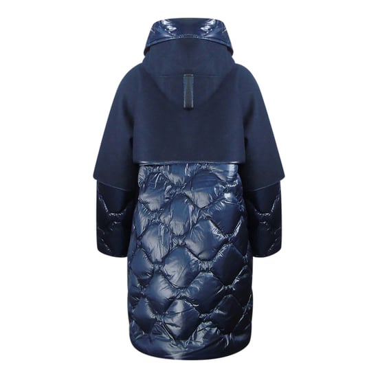 Parajumpers Joy Navy Blue Oversize Long Hooded Down Jacket