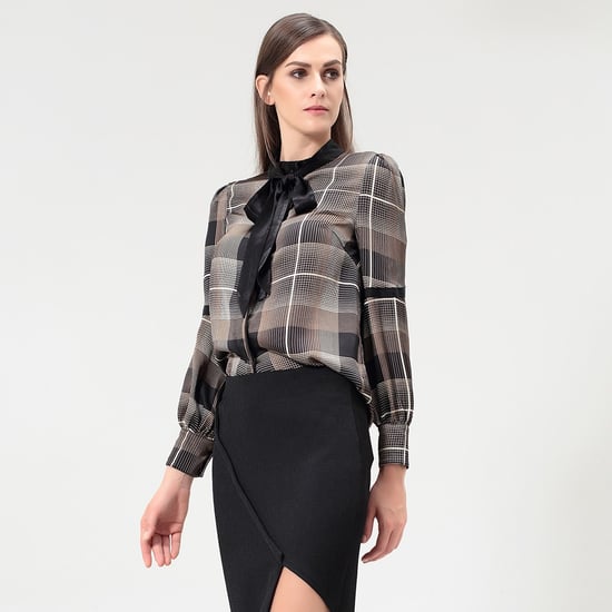 Ascot tie tartan shirt - Image 1