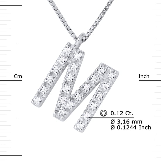 DIADEMA - Necklace with Diamonds - M - White Gold