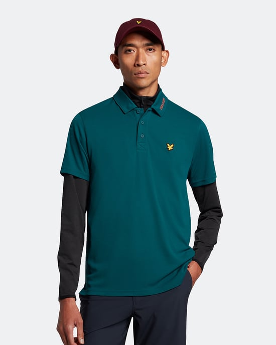 Lyle & Scott Golfkraaglogo Technisch poloshirt in Groente - Image 1