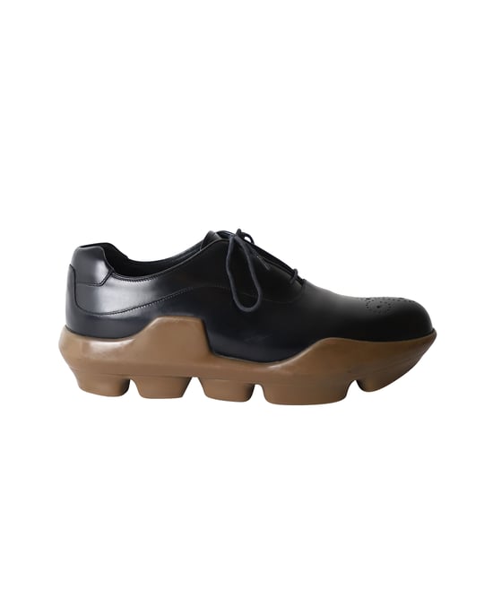 Prada Platform Brogues in Zwart Leer - Image 1