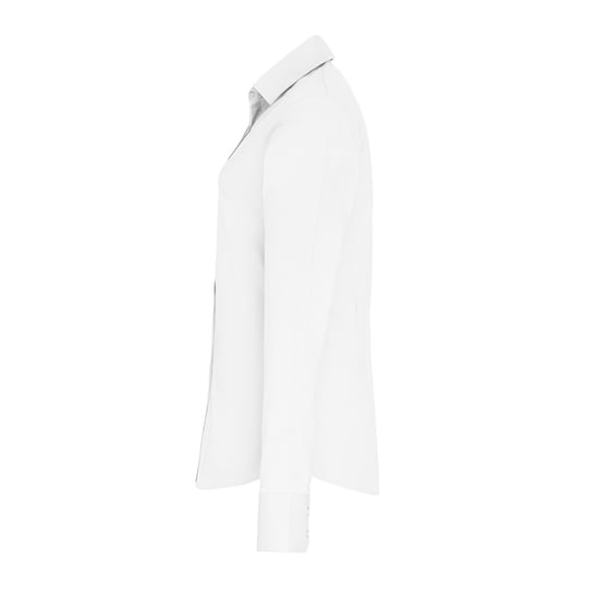 Premier Womens/Ladies Poplin Stretch Long-Sleeved Shirt (White)