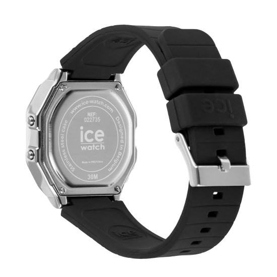 Ice Watch Ice Digit Retro - Metaal Zilver Spiegel - Zwarte Vrouwen Zwarte Horloge 022735 - Image 2