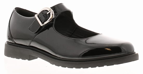 Hush Puppies Womens Shoes Work School Verity Leather Buckle black patent - Image 6