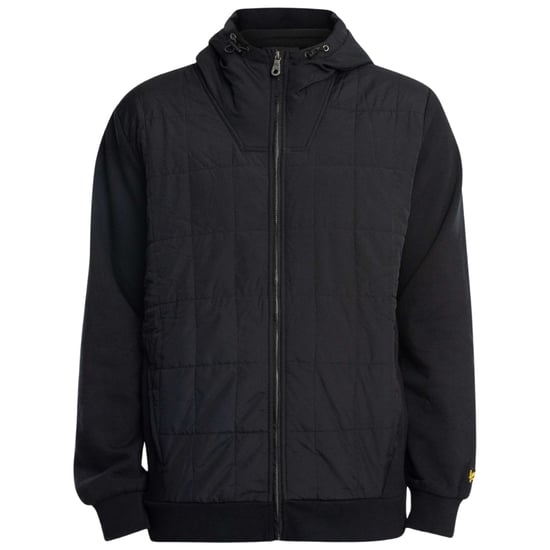 Lyle & Scott hybride gewatteerde zwarte hoodie met rits - Image 1