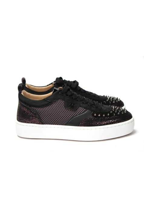 Christian Louboutin Men's Version Black Happy Rui Spikes Flat Shoes