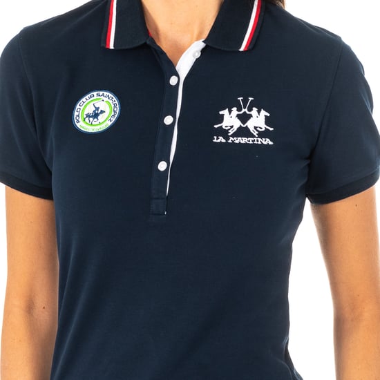 Women's short-sleeved polo shirt with lapel collar 2WPH40