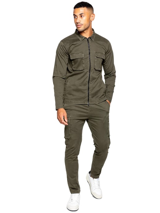 Enzo | Heren Cargo Trainingspak Set - Khaki - Image 2