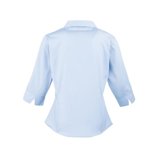 Premier Dames/Dames Poplin 3/4 Mouw Shirt (Lichtblauw) - Image 2