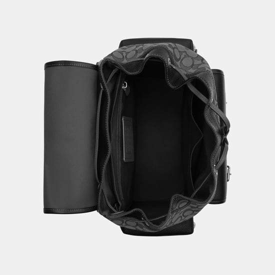 Sprint Backpack in Leather and Signature Jacquard Bag
