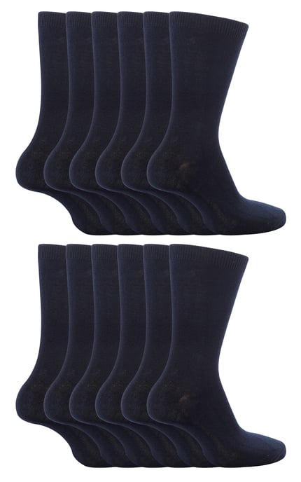12 Paar Effen Schoolsokken Jongens & Meisjes Sok Snob - Blauw - Image 1