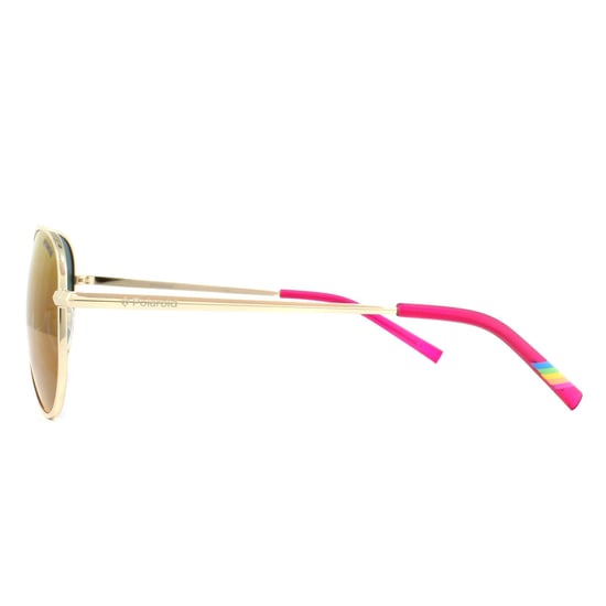 Polaroid Kids Aviator Kidss Gold Grey Pink Mirror Polarized Sunglasses